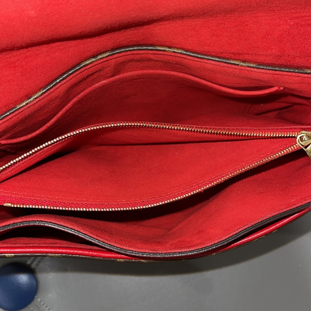 Louis Vuitton Red and Brown Monogram Chain Crossbody Bag - Picture 7 of 12